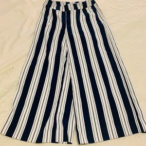 H&M navy and white striped pants